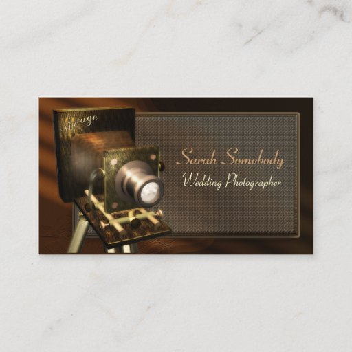 Customizable Vintage Camera Profile Card Business Card Templates