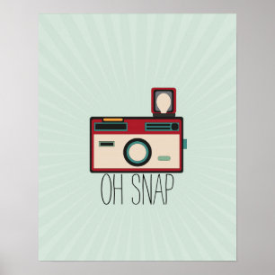 Vintage Camera Retro Look Oh Snap Poster