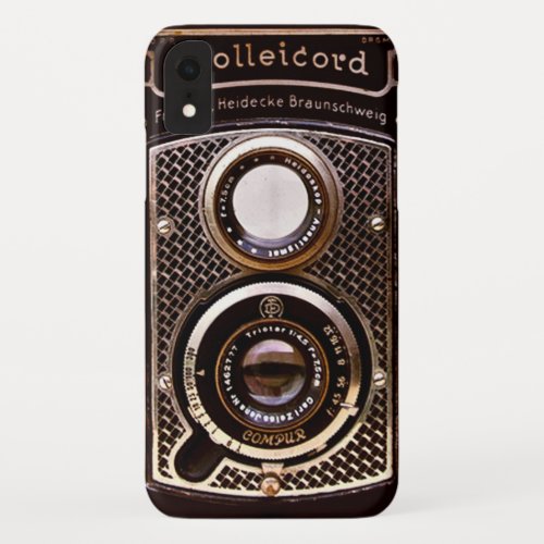 Vintage camera rolleicord art deco iPhone XR case