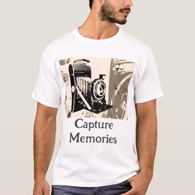 Vintage Camera Slogan Personalize T-Shirt (Front)