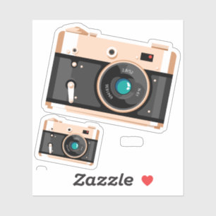 Vintage Camera Style Sticker Design