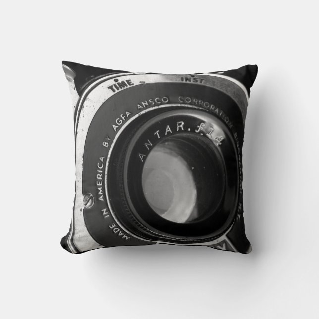 Vintage Camera Throw Pillow (Front)