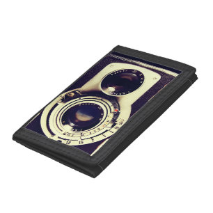 vintage camera trifold wallet