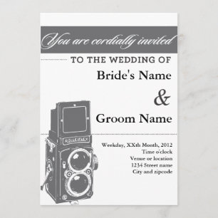 Vintage Camera Wedding Invitation