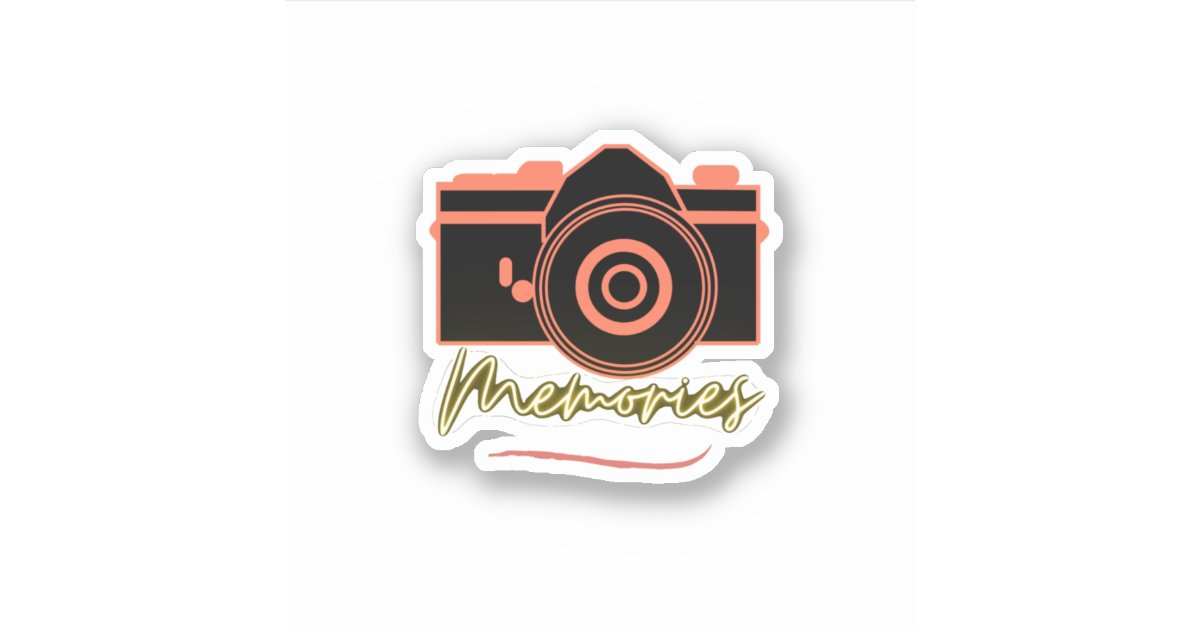 vintage Camera with memories text Sticker | Zazzle