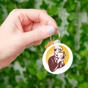 Vintage Cameraman Retro Photographer Keychain