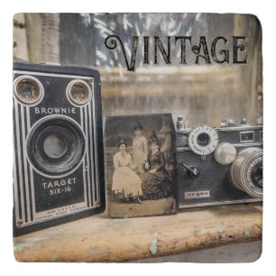 Vintage Cameras and Photo Print Trivet