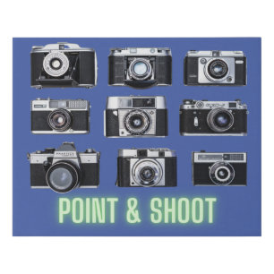 Vintage Cameras Display Faux Canvas Print