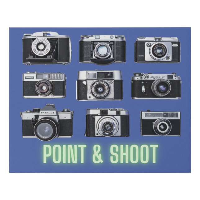 Vintage Cameras Display Faux Canvas Print (Front)
