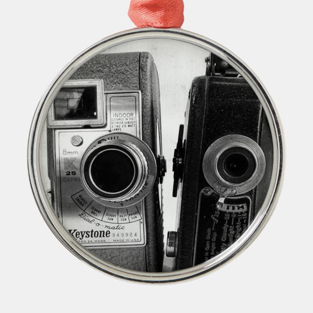 Vintage Cameras Metal Ornament (Front)