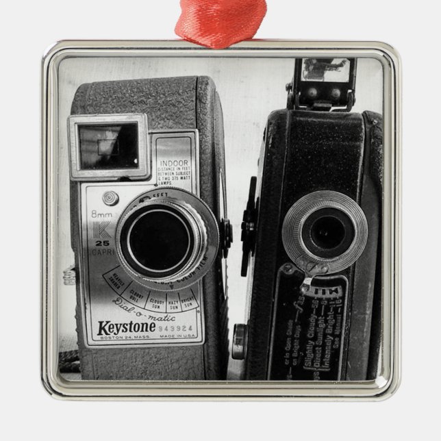 Vintage Cameras Metal Ornament (Front)