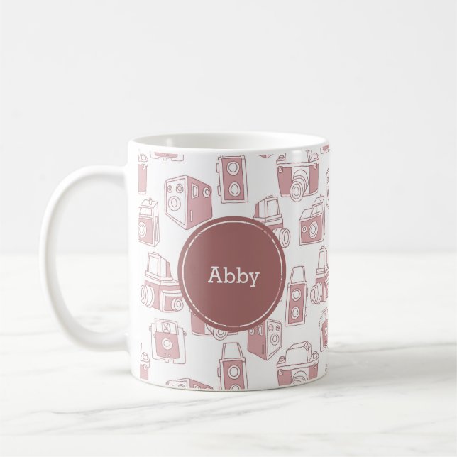 Vintage Cameras Personalized Coffee Mug (Left)
