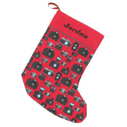 Vintage Cameras Professional Photographer Small Christmas Stocking