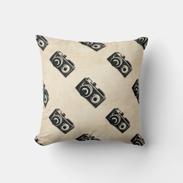 Vintage Cameras Throw Pillow (Front)