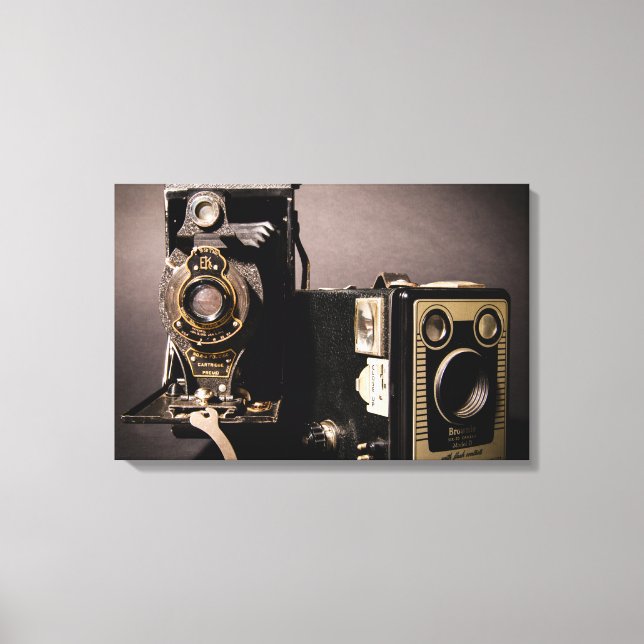 vintage cameras wrapped canvas print (Front)