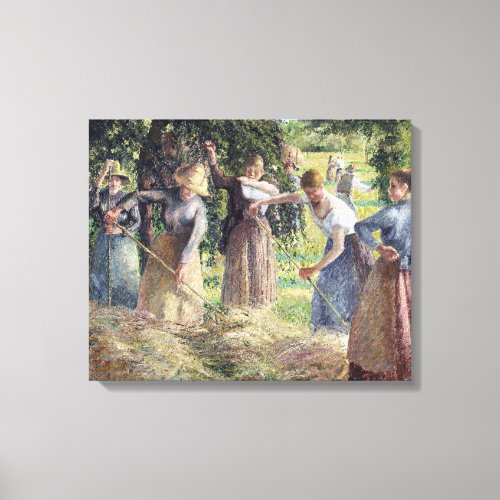 Vintage Camille Pissarro Hay Harvest at Eragny Canvas Print