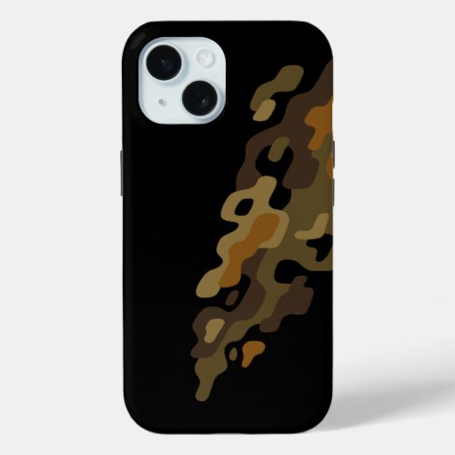 Vintage Camo Camouflage Streak Brown iPhone 15 Case