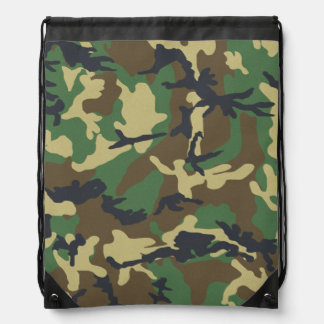 Vintage Camouflage Pattern Drawstring Bag