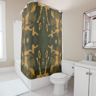 vintage camouflage shower curtain