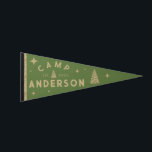 Vintage Camp Family Custom Name Wall Decoration   Pennant Flag<br><div class="desc">Vintage Camp Family Custom Name Wall Decoration Pennant Flag</div>