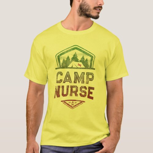 Vintage CAMP NURSE Medical Staff 2021 Summer Campg T_Shirt