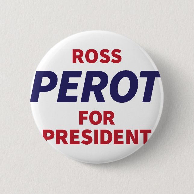 Vintage Campaign Logo Ross Perot Pinback Button (Front)
