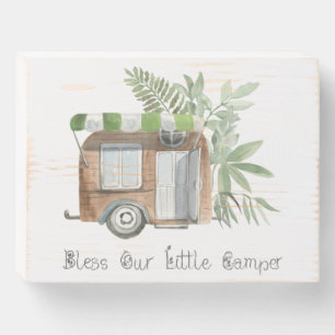 Vintage Camper Bless Our Little Camper Wooden Box Sign