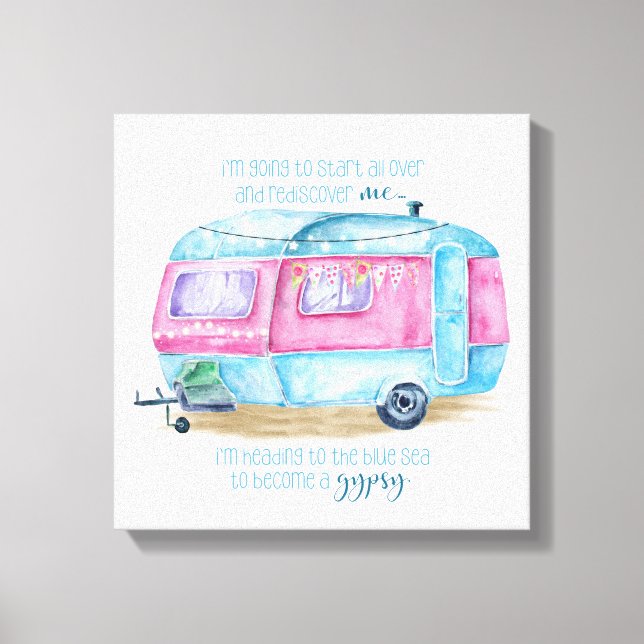 Vintage Camper Canvas Wall Art (Front)