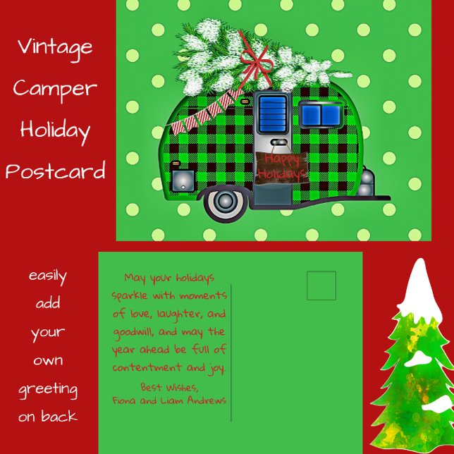 Vintage Camper Holiday Postcard (Creator Uploaded)