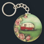 Vintage Camper Keychain<br><div class="desc">Show the world that you are a GLAMPER with this item based on one of my vintage camper paintings.</div>
