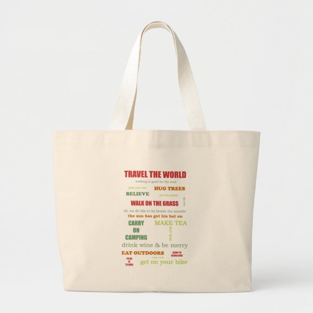 Vintage Camper Manifesto Large Tote Bag (Front)