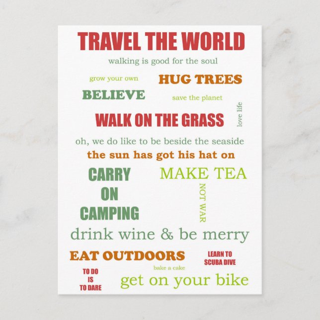 Vintage Camper Manifesto Postcard (Front)