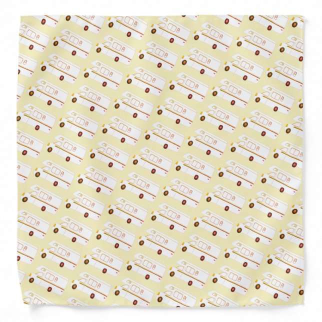 Vintage Camper Motorhome on butter yellow Bandana (Front)