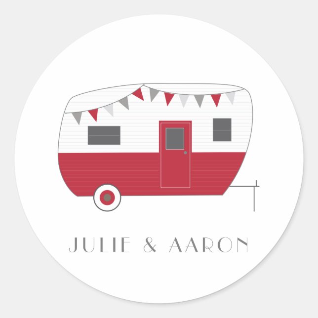 Vintage Camper Personalized Camping Sticker (Front)