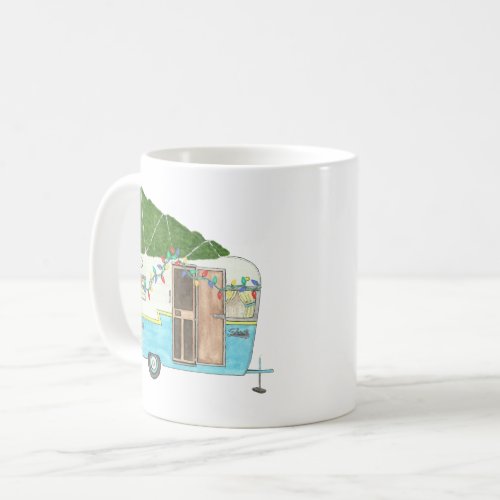 Vintage Camper Trailer Christmas Mug