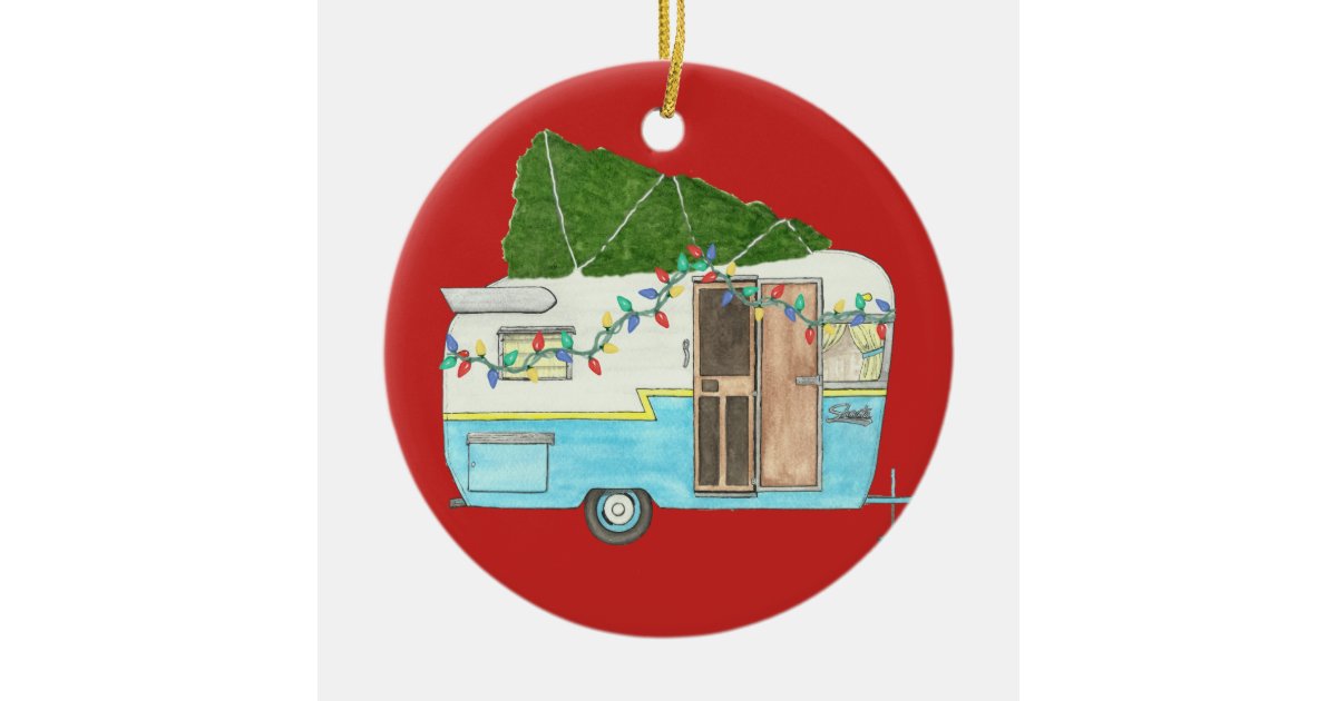Vintage Camper Trailer Christmas Ornament Zazzle Com