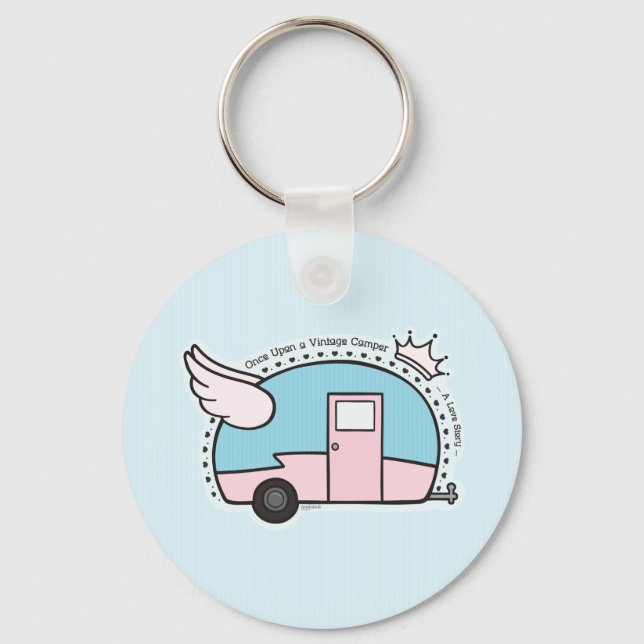 Vintage Camper Trailer Keychain (Front)