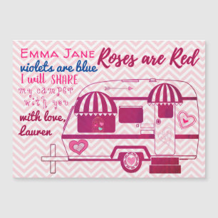 Vintage Camper Valentine's Day Magnetic Card