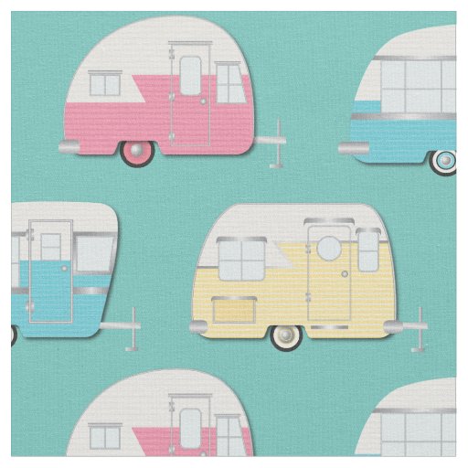 Vintage Campers RV Retro Camping Fabric
