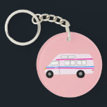Vintage Campervan RV Van Motorhome  Cute Vanlife Keychain<br><div class="desc">Check out this awesome RV campervan keychain.  Check out my shop for more RVs,  campers and lots more! Plus many colors too!
 
 Don't forget you can also customize it with your own text! Or let me know if you'd like me to make you a customized drawing?</div>