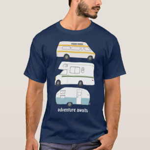 Vintage campervan trailer vanlife RV adventure T-Shirt