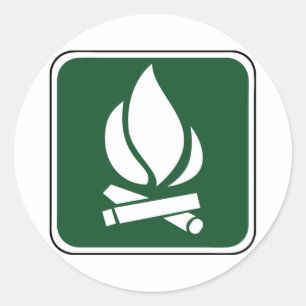 Vintage Campfire Sign Classic Round Sticker