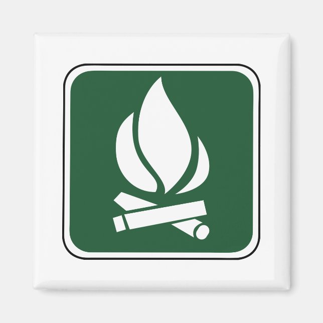 Vintage Campfire Sign Magnet (Front)