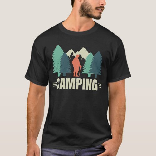 Vintage Camping Camper Nature Forest T_Shirt