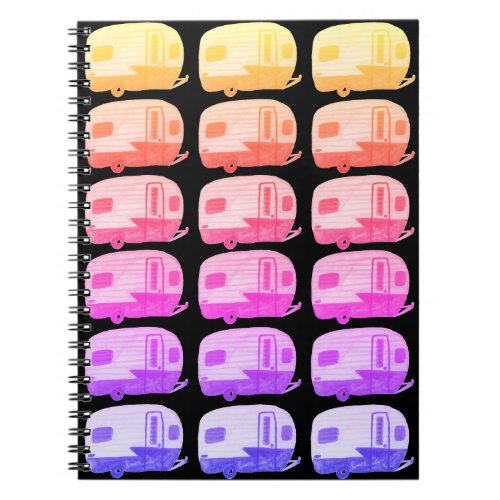 Vintage  Camping Camper RV Trailer Colorful Notebook