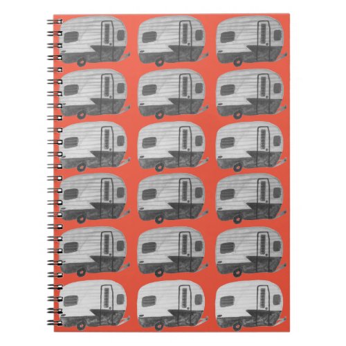 Vintage  Camping Camper RV Trailer Colorful Notebook