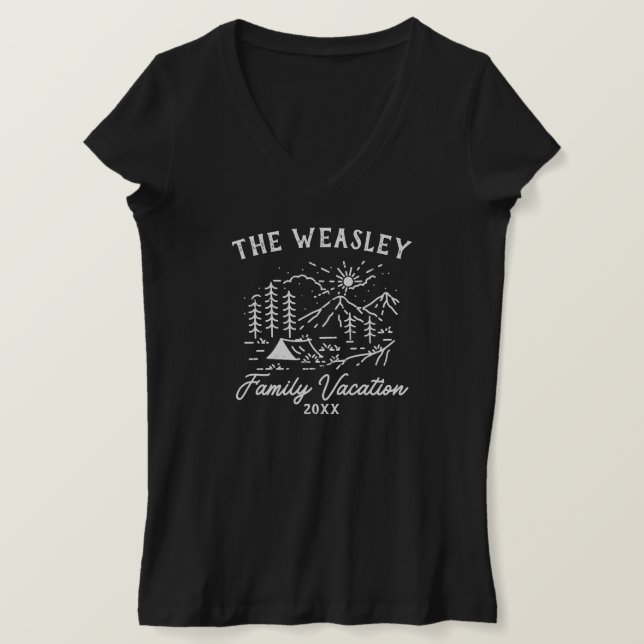 Vintage Camping Family Vacation Trip T-Shirt (Design Front)