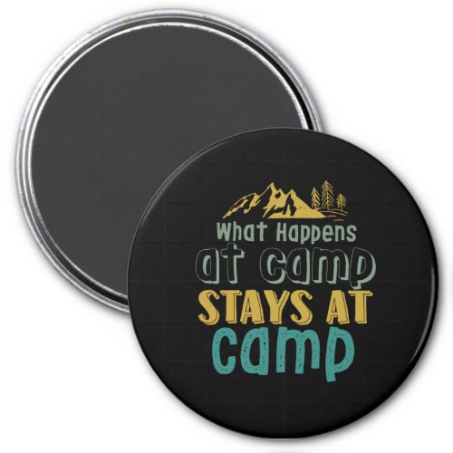 Vintage Camping Hiking Quote What Happens At Camp Magnet