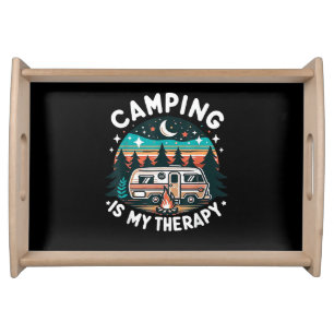 Vintage Camping Is My Therapy Family Adventure Out Serving Tray