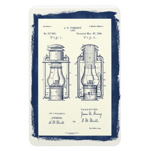 Vintage Camping Lamp Patent Magnet